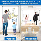 H-Qprobd 6'x4' Large Magnetic White Board Dry Erase Whiteboard with Aluminum Frame, 72"X48" Hanging White Boards for Wall with Long Pen Tray, Presentation Board for Office Classroom Home