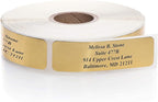 Gold Foil Personalized Return Address Labels Without Dispenser - Roll of 500 Custom Stickers