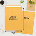 SUNEE 9x12 Envelopes Self-Seal Catalog Mailing Envelopes -250 Count, Ultra Strong Quick-Seal, 9x12 inch Brown Kraft Manila Envelopes Security Envelopes