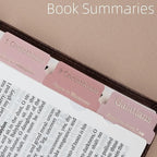UPAFEXXI-Laminated Bible Tabs with Book Summaries(Gold Foil Embossed Lettering), Bible Tabs for Women and Men, Reposition Large Print Stickers, Easy to Read, 80Chapters Labels for Easy Navigation