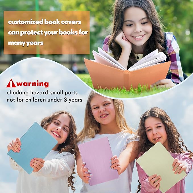 PerKoop 12 Pcs Jumbo Book Covers Stretchable Fabric School Book Protector Reusable Washable Cover Protector for Most Hardcover Textbooks(Morandi Color,6 x 9 Inch)