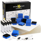 Magicfly Double-Sided Small White Board for Classroom, 9 x 12 Inches Dry Erase Lap Boards, Bulk Pack of 16 Mini White Board for Student, Teachers, Office, with 16 Pens, 16 Erasers & 16 Pen Clips