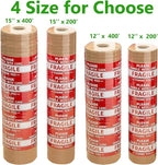 Honeycomb Packing Paper, 12" x 400' Honeycomb Cushioning Wrap Roll for Moving Shipping Packaging Gifts, Recyclable Honeycomb Paper Bubble Paper Wrapping with 20 Fragile Sticker Labels