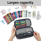 Large Capacity Pencil Case Multi-Slot Pencil Pouch Durable Pencil Box Portable Office Pen Bag with Zipper