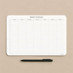 Schedule Pad, Tear Off Undated Weekly Planner Notepad, A4 Size (8,3" X 11,7"), Premium Thick Paper with Cardboard Back Support, Weekly Desk Planner by CLEVER SIGNS