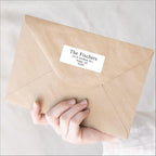 White Address Labels for Business - Personalized Return Address Labels, Custom Mailing Labels, Shipping Stickers for Envelopes and Packages (Serif Font)