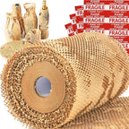 Honeycomb Packing Paper Wrap 15''x12000" (1000 ft), Substitute Alternative for Bubble Cushioning Wrap for Moving Shipping Packaging, Recyclable Moving Supplies with 48 Fragile Sticker Labels