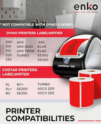 enKo Compatible Red Zebra 4x6 Label/Dymo Labels 1744907 (4 x 6) for Dymo Labelwriter 4XL Shipping Zebra Direct Thermal Printer (6 Rolls, 1320 Labels)