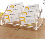 SANRUI Acrylic Business Card Holder for Desk, 3 Tier Clear Tilt Business Name Card Display Holders Stand Storage Organizer Fits 360 Business Cards (Horizontal, 6-Slot)