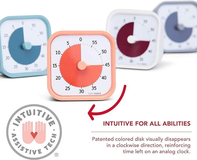 TIME TIMER Home MOD - 60 Minute Kids Visual Timer Home Edition - For Homeschool Supplies Study Tool, Timer for Kids Desk, Office Desk and Meetings with Silent Operation (Dreamsicle Orange)