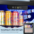 Antarctic Star Mini Fridge Cooler - 12 Bottle 48 Can Beverage Refrigerator Glass Door for Drinks or Beer Wine –Small Drink Dispenser for Home, Office, Electronic Knob Control,1.3Cu.Ft