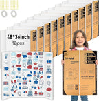 10 Pack Trifold Poster Board 48" X 36", IKAYAS Single sided White Poster Boards, Science Fair Display Boards Posterboard Foamboard for Mounting, Prints,Art,Display,Projects Classroom Supplies