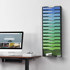 Kuntine.B Wall File Organizer Office Hanging Magazine Holder Wall File Organizer for Office Home (Black, 15 Tier)