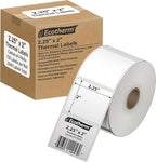 2.25" x 2" Thermal Labels | 4 Rolls | 2940 Labels | fits Zebra, Munbyn, Rollo, Godex, Arkscan, iDPRT, Offnova Thermal Label Printers and More | Blank White Adhesive Stickers by Ecotherm