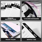 Ensight 2025-2026 HARDCOVER Leather Planner Weekly & Monthly - 6.5x8.5 Inches - Academic Planner Business Personal or Student - Pen Holder, Thick Paper, July 2025 - June 2026 (Black)