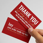 ITZAMNA Thank you for supporting small business cards Customer appreciation note cards Pink Script with Heart Pack of 100 Red