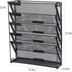 samstar Wall File Holder, 6-Tier Hanging Wall File Organizer Wall Mount Paper File Folder Mail Organizer for Office/School, 1 Pack