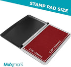 MaxMark Large Crimson Red Stamp Pad - 2-3/4" by 4-1/4" - Premium Quality Felt Pad