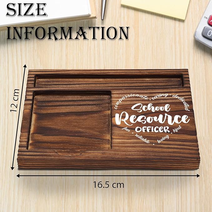 School Resource Officer Gift Sticky Note Holder Wooden, Thank You SRO, Appreciation Gift for School Resource Officer Social Worker School Office Decor Desk Self-Stick Note Pad Holders TZP15