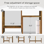 Jerry & Maggie Desktop Organizer Office Storage Rack Adjustable Wood Display Shelf Free Style Double H, Multi-Functional Mini Bookshelf for Desk Natural Stand (Natural Wood Tone)