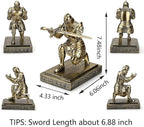 King's Guard Knight Pen Holder Pen Stand Desk Organizers and Accessories Resin Pencil Holder as Gift for Office and Home (Bronze)