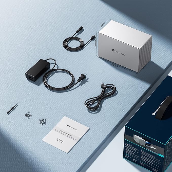 Yottamaster 5 Bay External Hard Drive Enclosure, Aluminum USB3.0 3.5" HDD Enclosure for 3.5 & 2.5 Inch SATA HDD/SSD, Support 90TB(5x18TB) Direct Attached Storage DAS, Non-RAID [PS500U3]