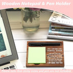 School Nurse Sticky Note Holder Wooden Notepad & Pen Holder 6.5" x 4.7" Sticky Note Pad Holder Dispenser for Desk School Nurse Work Gifts, NPA188