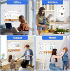 Monthly Calendar Whiteboard Dry Erase Cork Board Combo for Wall, 24" x 18" Double-Sided Calendar White Board and Bulletin Board, Portable Board for Office, Kitchen, School, Home