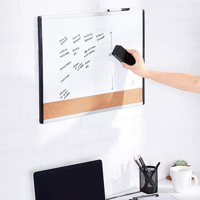 Amazon Basics Dry-Erase Whiteboard Eraser, for School, Office, Home, and Classroom, Black, 4-Pack,