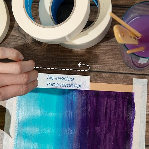 Spartan Industrial - 2" X 60 yd Wide Masking Tape for Painting, Drafting, Labeling, and More - 12 Home and Office Tape Rolls, 5.5 Mil