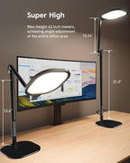 Led Desk Lamps for Home Office with Base, Tall Desk Lamp with 50 Light Modes & Memory and Timer Func Computer Light, Flexible Adjustable Table Lamps for Video Conference, Architect or Study(Black)