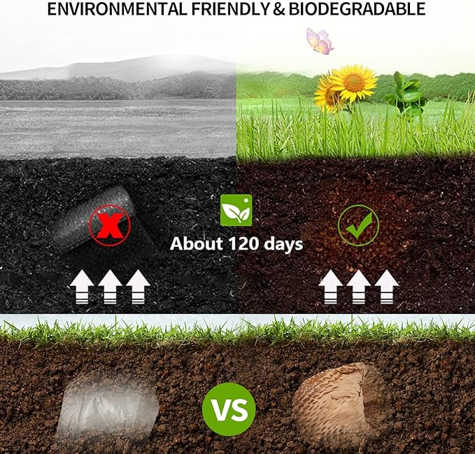 Honeycomb Packing Paper, HONSREO 15 Inches x 230 Feet Eco Friendly Recyclable Cushioning Material, Bubble Wrap for Moving Shipping Breakable Supplies with 20 Fragile Sticker Lables (Brown)