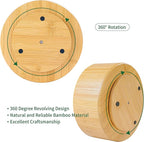 Utoplike Bamboo Rotating Art Supply Desk Organizer, Pencil Holder Organizer, Desktop Storage Caddy for Pen, Colored Pencil, Crayon, Paint Brushes, Art Studio&Office