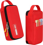 ECHSRT Big Pencil Case, Aesthetic Portable Zipper Pencil Bag with Hidden Pocket, Special Pouch for Men Women Adults, Stationery Organizer Pen Cases for Office Travel, Red