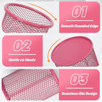 Segarty Pen Cup, 6 Pack Cute Dark Pink Pen Holder, Round Mesh Pencil Holder for Desk, Desktop Accessories Organizer for Office Supply, School, Home Storage, Makeup Brush Organization