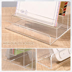 Mail Organizer Countertop, 4 Tier Clear Acrylic Mail Holder, Small Desk File Storage Holders for Bill, Envelope, Letter Sorter