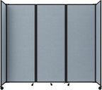Versare Room Divider 360 Portable Wall Partition | Folding Panels | Large Freestanding Divider | Locking Wheels | Temporary Room Separator