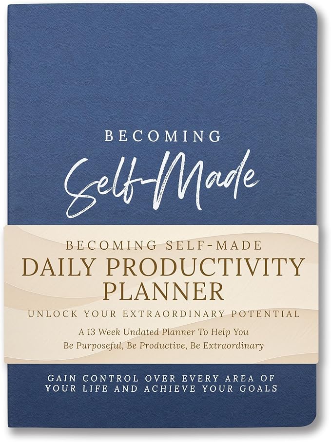 Undated Daily Planner for Men & Women - 90 Days of Productivity, Reflections, Self Care, Achieving Goals & Mindfulness - Journal with Daily To Do List, Prompts & Habit Tracking