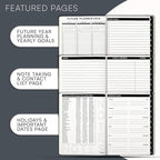 Ensight 2025-2026 HARDCOVER Leather Planner Weekly & Monthly - 6.5x8.5 Inches - Academic Planner Business Personal or Student - Pen Holder, Thick Paper, July 2025 - June 2026 (Black)