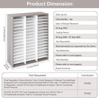 EasyPAG Mail Organizer Countertop, Wood Literature Organizer with Adjustable Shelves, Student Classroom Mailbox for School, Desktop Paper Sorter for Office Home, 48 Compartments, Retro Gray/White