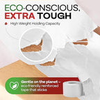 IDL Packaging 2.83" x 450 feet Reinforced Water-Activated Kraft Gummed Tape 30lb Thickness (Pack of 2) - Secure Paper Packing Tape for Secure Carton Sealing - Heavy-Duty for All Conditions, White