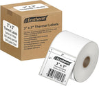 3" x 3" Thermal Labels | 4 Rolls | 2100 Labels | fits Zebra, Munbyn, Rollo, Godex, Arkscan, iDPRT, Offnova Thermal Label Printers and More | Blank White Adhesive Stickers by Ecotherm
