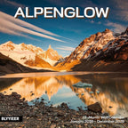 2026 Wall Calendar, Alpenglow Monthly Wall Calendar, 12" x 24" Open,Family Planner Calendar Organizer with Mountain of Sunrise Images