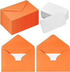 jiebor 100 Sets Small Envelopes with Small Blank Gift Business Card Wedding Invitation Pocket Envelopes for Graduations Wedding Shower Holiday 4.37 x 2.91 Inch Orange