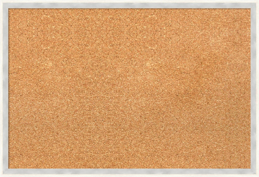 Amanti Art Natural Cork Board for Wall, 17x25 Vision Board with White Frame, Medium Corkboard Office Decor for Home Organization, Modern Corkboard Pinboard to Display Items for Home Organization in