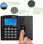Pyramid Time Systems - Pyramid TimeTrax Elite [TTELITEEK] Automated Biometric Fingerprint Time Clock for small Business, Employee In/Out Time Tracker with Software Download, Windows Compatible - Black