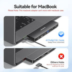 USB C Hub Adapter for MacBook Pro Air 2025-2016 Docking Station for MacBook M4 M3 M2 M1 USB C to HDMI Mac Accessories Multiport Dongle with 4K HDMI USB 3.0 SD TF Thunderbolt 3 USB-C Port Type C