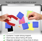 Mini Dry Erase Erasers, IHPUKIDI 48 Pack Magnetic Whiteboard Dry Erasers Chalkboard Cleaner Wiper for Kids and Classroom Teacher Supplies, Home and Office (2 x 2 Inch) Blue