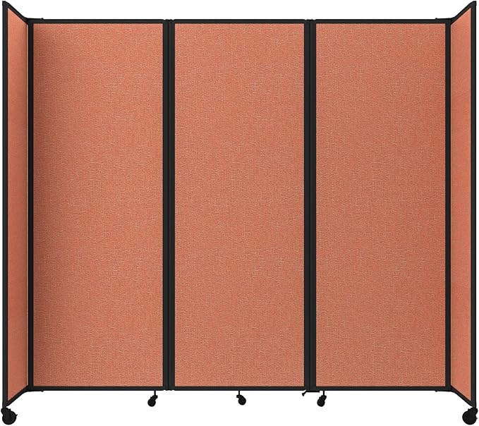 Versare Room Divider 360 Portable Wall Partition | Folding Panels | Large Freestanding Divider | Locking Wheels | Temporary Room Separator