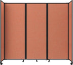 Versare Room Divider 360 Portable Wall Partition | Folding Panels | Large Freestanding Divider | Locking Wheels | Temporary Room Separator